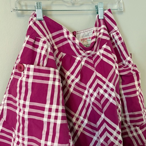 Vivid Pink Plaid Skirt with Pockets - Picture 3 of 4